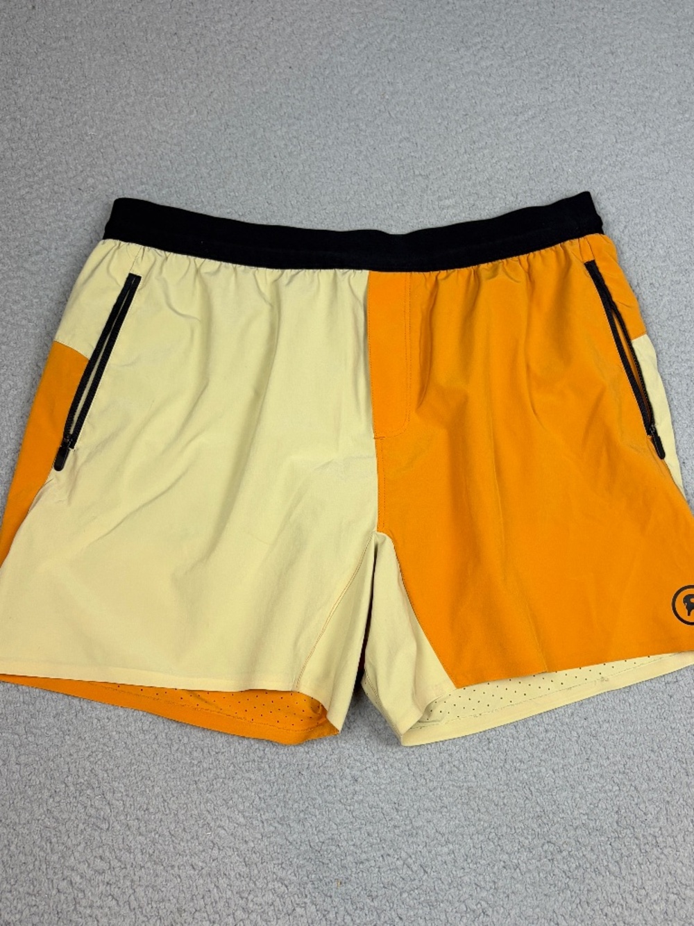 Backcountry Athletic Shorts Mens Orange Yellow Large Running Hiking Lined